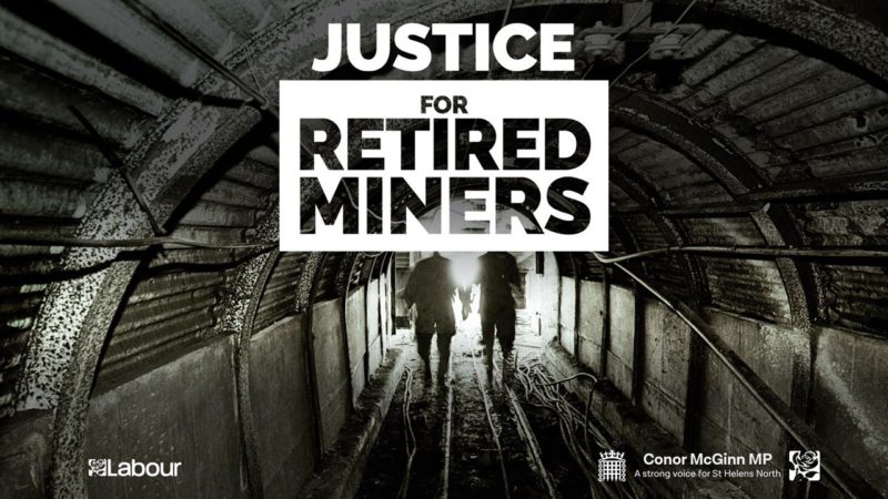 Conor McGinn MP slams Government for rejecting fair pensions for our ex-miners