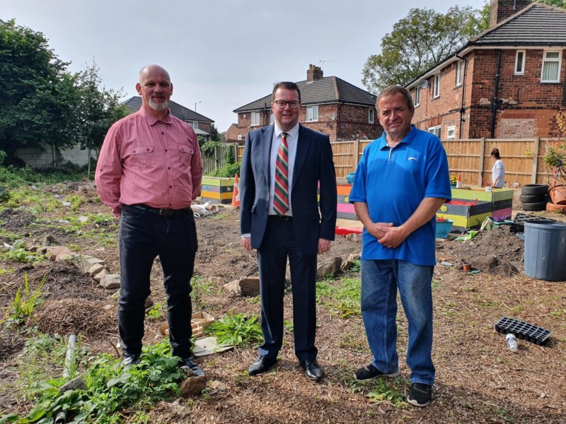 Conor McGinn MP visits Sexton Avenue community allotments - where he paid tribute to the hard-working volunteers