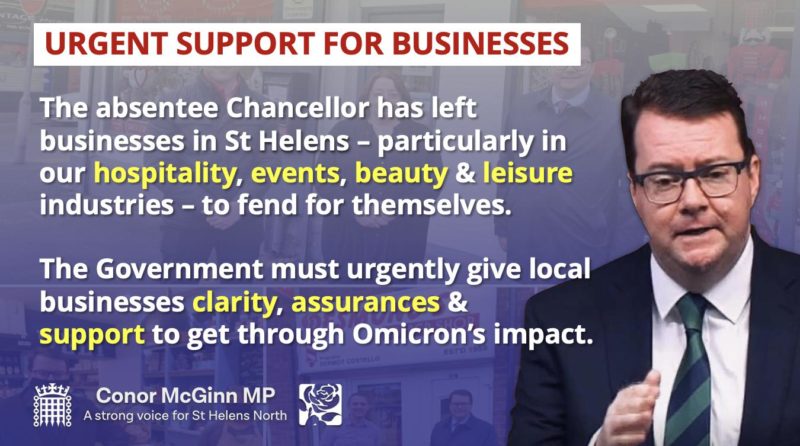 Ministers must urgently support local business through Omicron