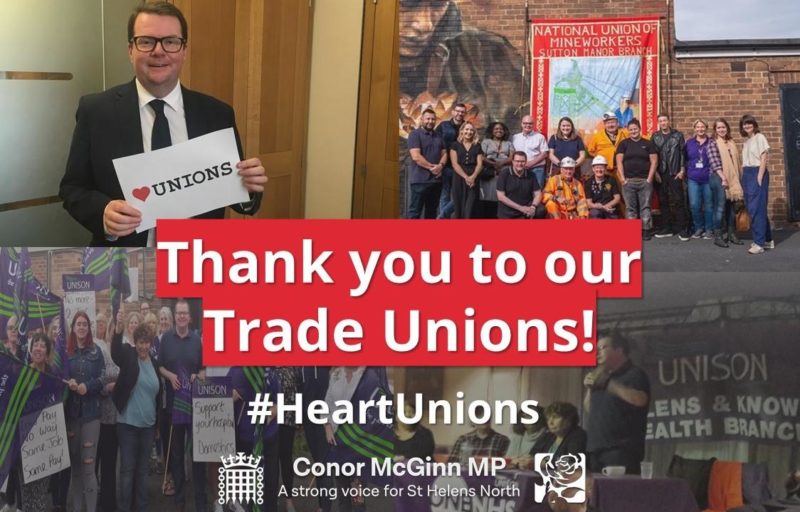 Conor says thank you to our trade unions! #HeartUnions