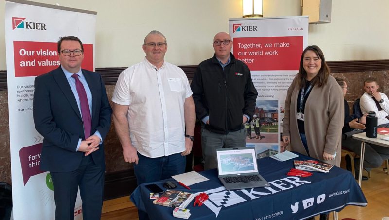 Conor meets businesses at the Construction Open Day, hosted by St Helens Ways to Work