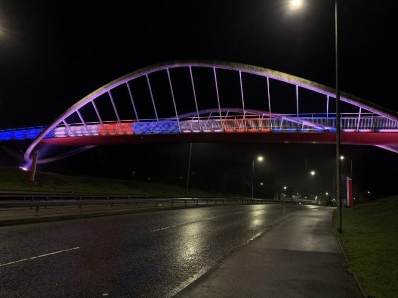 The Steve Prescott Bridge is to be lit in red, white and blue to mark Her Majesty