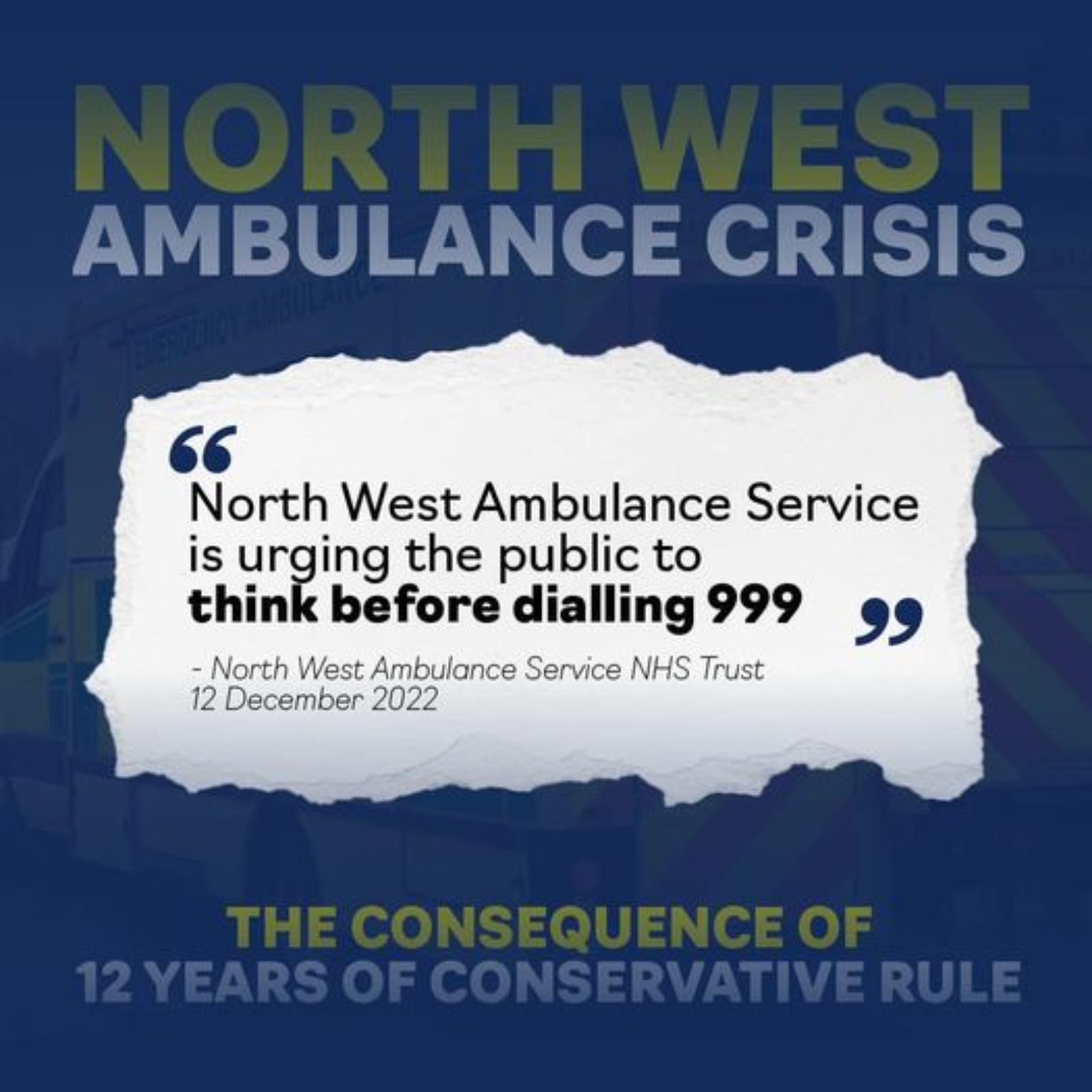 The North West Ambulance Service is in crisis.