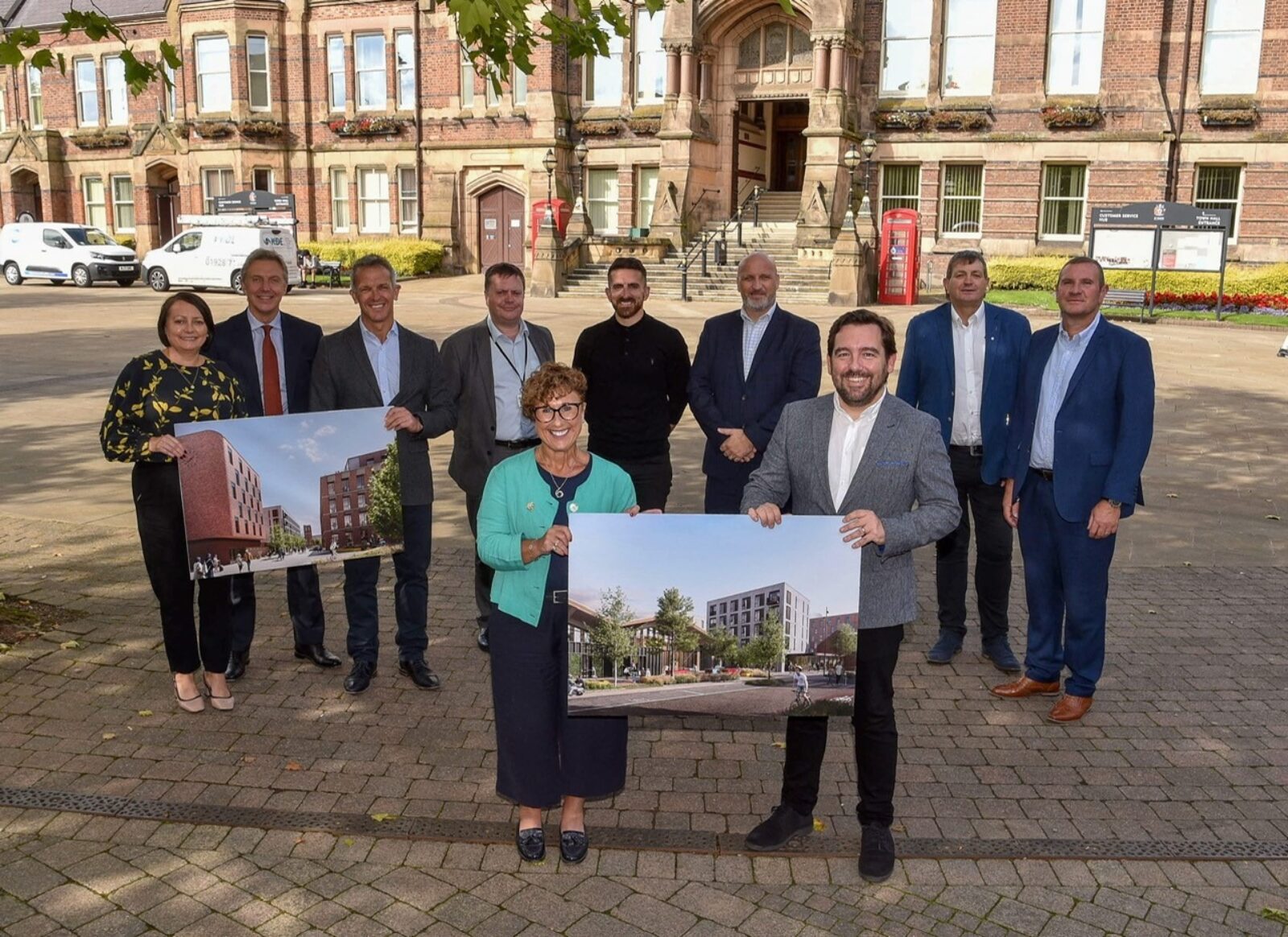 Councillors shown with plans for new town centre 