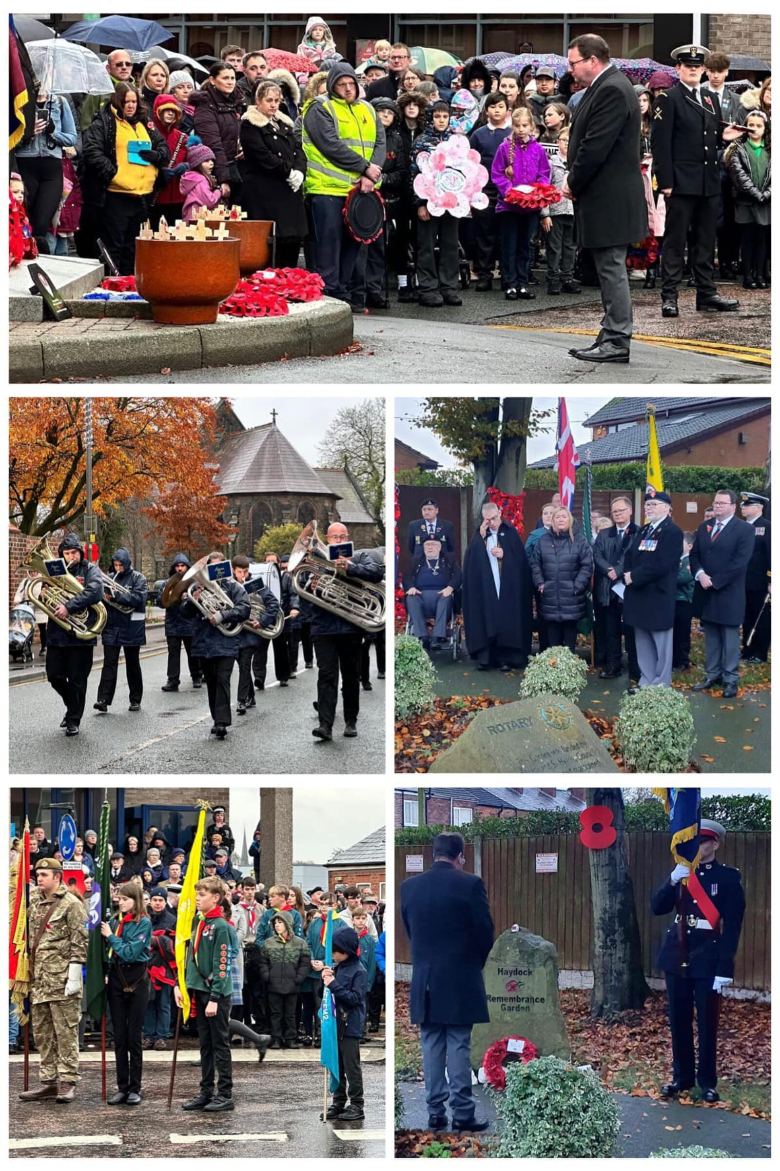 Images shown from events across St Helens on Remembrance Day 